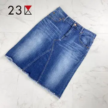 새상품급 23구 데님 데님 스커트 인디고 블루 사이즈 40*QC23