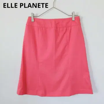 [ 엘르 플래닛 ] 미니 스커트 사다리꼴 면 혼방 심플 무지 사이드 지퍼