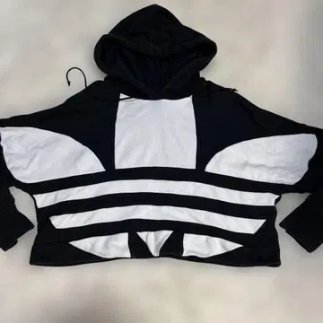 아디다스 빅 로고 크롭 후드티 adidas