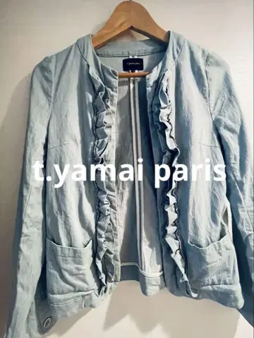 [ t.yamai paris ] 프릴 노카라 데님 자켓 M