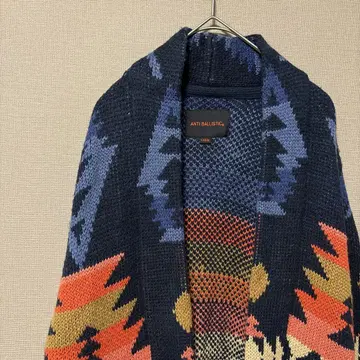 안티발리스틱 홀리데이 니트 가디건(L) 네이비 네이티브 무늬