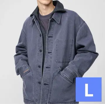 UNIQLOU 오버 사이즈 컬러 데님 자켓 GRAY L 2025