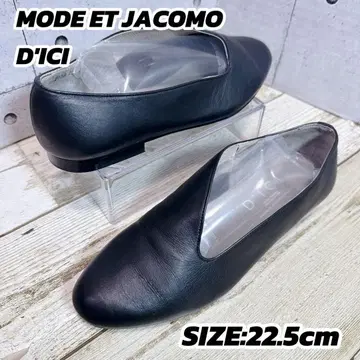 새상품급 디시 비대칭 V컷 플랫슈즈 22.5 블랙