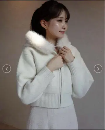 SNIDEL [USAGI ONLINE 한정판 ] 퍼 니트 후디 0