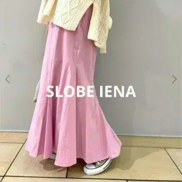 SLOBE IENA 코튼 패널 스커트 핑크 38