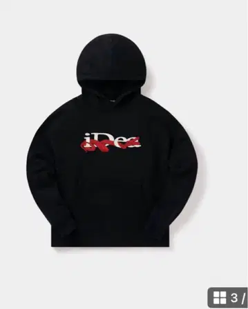 iDea 자수 로고 후드 부착 후드티 블랙