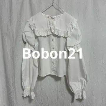 bobon21 Bon21Hiz 긴팔 블라우스 프릴 레이스 빅 칼라