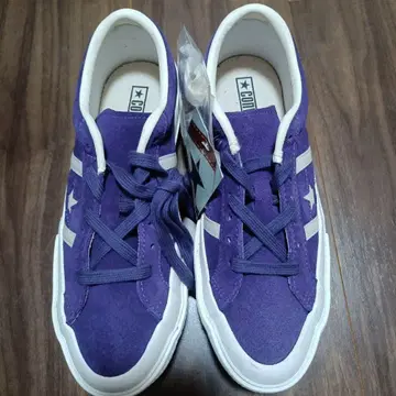 새상품 CONVERSE STAR & BARS SUEDE 퍼플 보라색