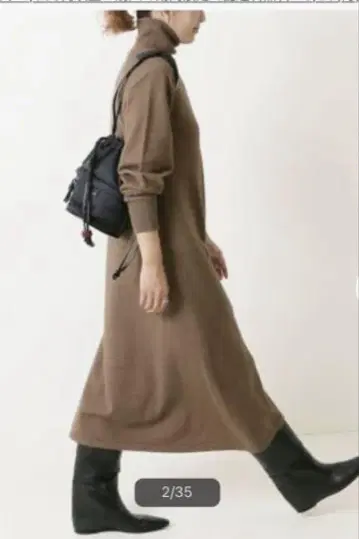 Spick&Span 스픽&스팬 하이넥 볼륨 슬리브 원피스