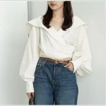 FETICO 화이트 랩 디자인 긴팔 셔츠