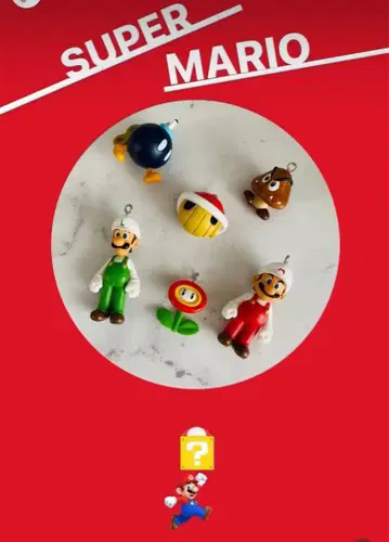 마리오 볼 체인 마스코트 6개 세트