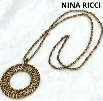 VINTAGE NINA RICCI 빅 사이즈 서클 로고 롱 목걸이