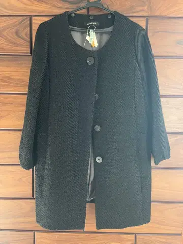 LAUTREAMONT 블랙 노카라 코트 38 (M)
