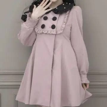 pium 요크 프릴 도리 원피스 코트
