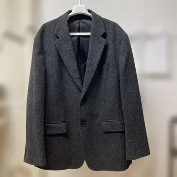 UNIQLO 3 XL 다크 그레이 테일러드 자켓 울 혼방