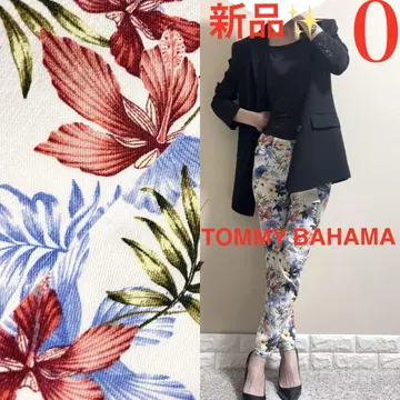 새상품! 타미힐피거 TOMMY BAHAMA 꽃무늬 화이트 데님 팬츠 0