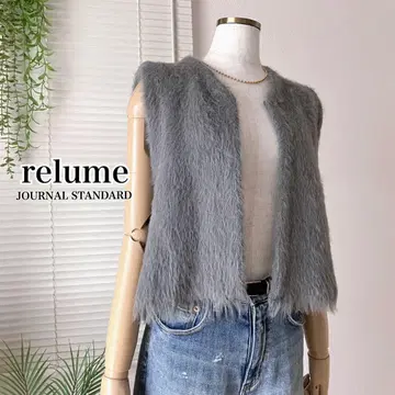 [ 2024AW ] relume 나일론 페더 베스트 퍼 베스트 그레이