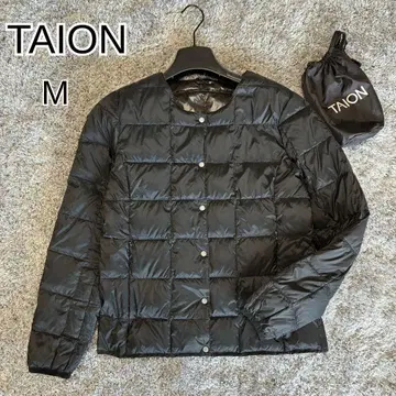 새상품급 TAION 타이온 M 사이즈 노카라 이너 다운 자켓 블랙