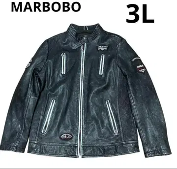 3L MARBOBO 인도 헤드 자수 가죽 싱글 라이더 자켓