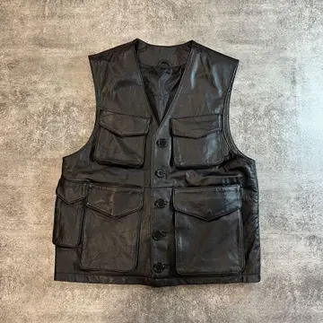 가죽 베스트 램 가죽 천연 가죽 G.GAGLIANO 블랙