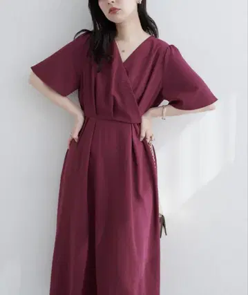 완판템! 플레어 소매 카슈쿨 원피스 보르도