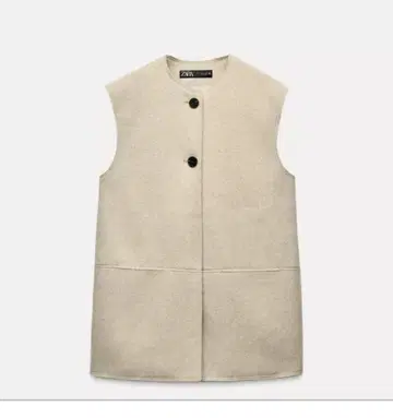 ZARA 베이지 슬리브리스 베스트