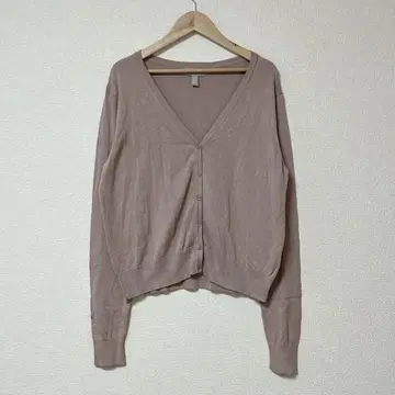 H&M (US.M/L) 긴팔 버튼 가디건 더스티 핑크