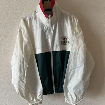 HOP'S 나일론 자켓 화이트 다크 그린