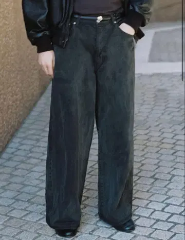 CRACK WASHED BAGGY DENIM PANTS 사이즈 M