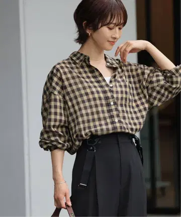 저널 스탠다드 리룸 코튼 체크 오버사이즈 셔츠
