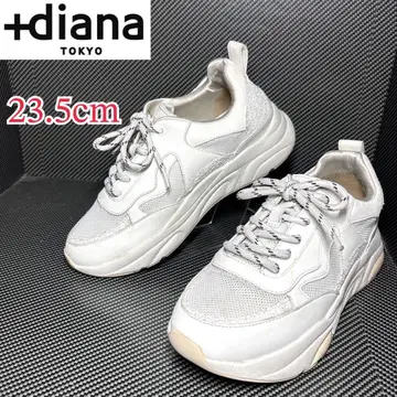 새상품급 +diana 대드 스니커즈 통굽 글리터 화이트 23.5cm