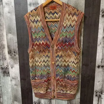 MISSONI 미쏘니 니트 베스트 린넨 혼방 이탈리아제 올 패턴