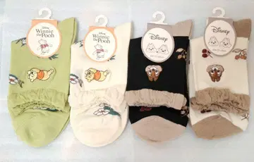 디즈니 푸우 칩과 데일 삭스 4족 세트 23-25cm