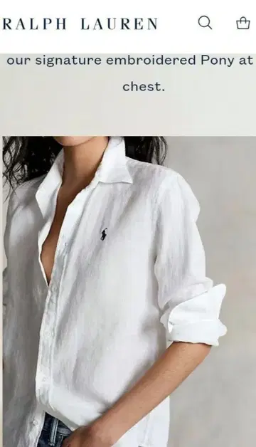 폴로 랄프로렌 여성용 XS 셔츠 린넨