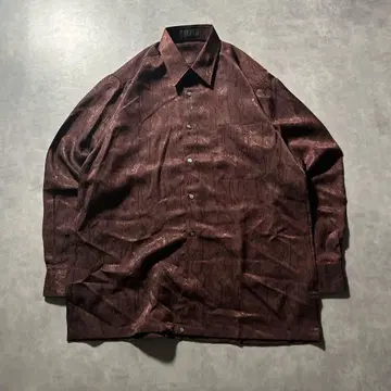 빈티지 올 패턴 레드 페이즐리 와인 레드 디자인 레트로 셔츠