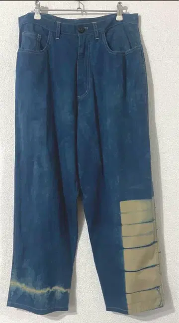요코사카모토 코튼 네이비 나염 팬츠