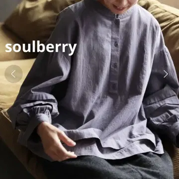 soulberry 턱 블라우스 노카라