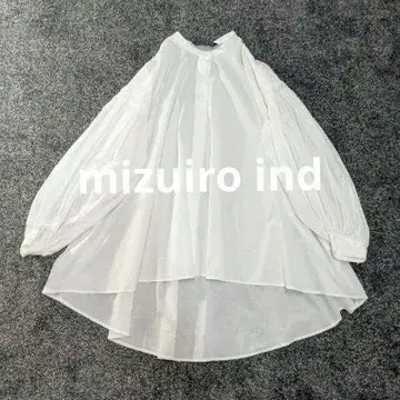 새상품급 mizuiro ind 핀턱 퍼프 슬리브 셔츠 세탁 가능