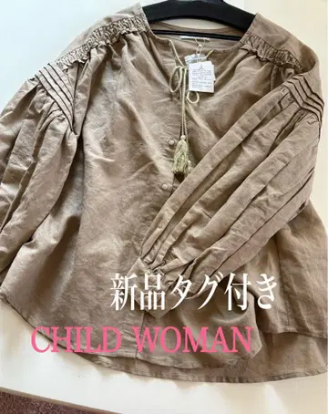 린넨 택 포함 새상품 CHILDWOMAN 핀턱 프릴 블라우스