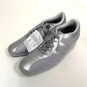 미즈노 실버 레이스업 스니커즈 사이드 지퍼 22.5cm 3E