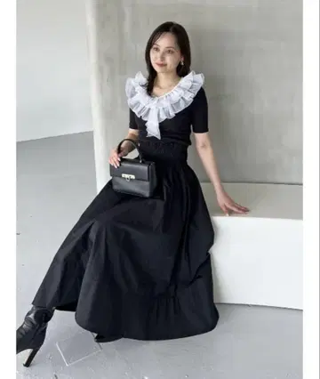 SNIDEL 프론트 지퍼 플레어 스커트