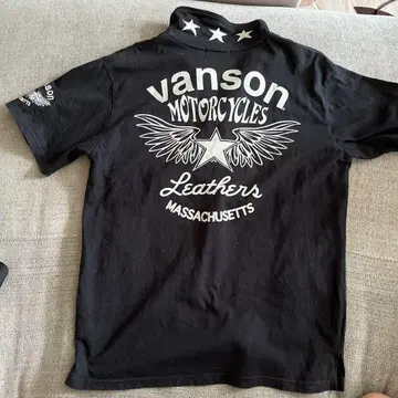 vanson 블랙 피케 셔츠
