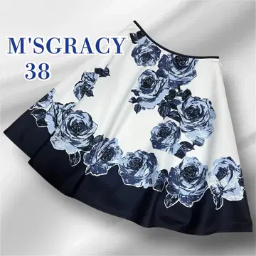 m's gracy 엠즈 그레이시 꽃무늬 플레어 스커트 38 장미