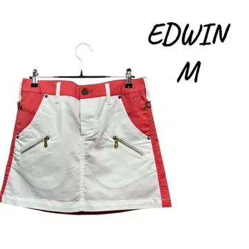 [새상품급] EDWIN 여성용 스커트 M 화이트/레드