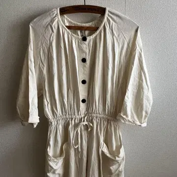 ZARA 아이보리 셔츠 원피스 에이프런풍