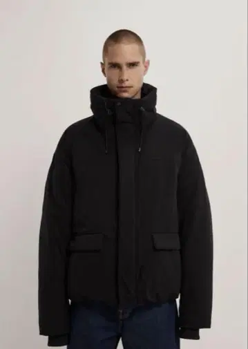 ZARA 자라 워터 레펠런트 퍼프 자켓 블랙
