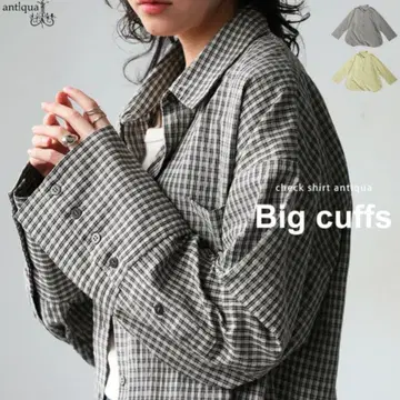 안티카 빅 커프스 체크 셔츠 블랙