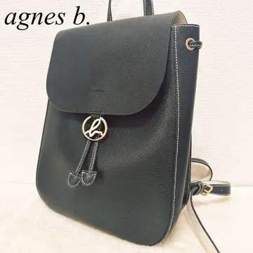 [ 새상품급 ] 에네스베 백팩 블랙 가죽 agnes b.