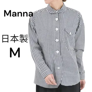 새상품급 Manna 파라슈트 단추 깅엄 체크 셔츠 M 일본제