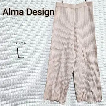 Alma Design 스트레치 리브 와이드 팬츠 L 사이즈 릴랙스